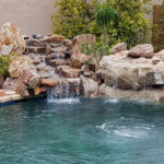 pool and rock waterfall