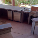 decorative concrete outdoor kitchen and countertops