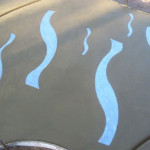 decorative concrete with metal inlays