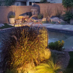 night time landscaping and lighting