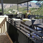 covered deck with railing