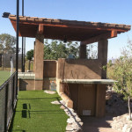 tennis court wooden pergola